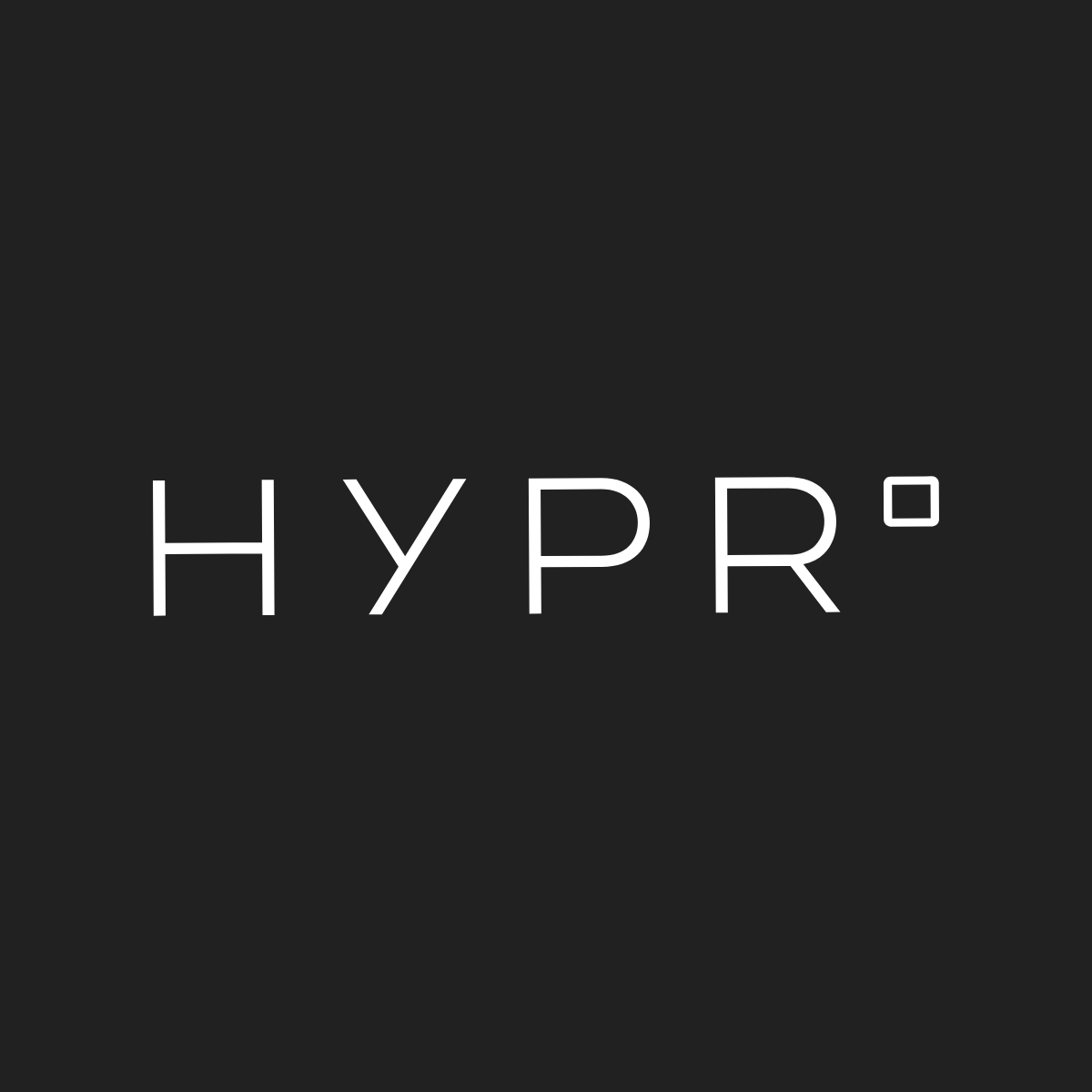 White HYPR logo on a black square