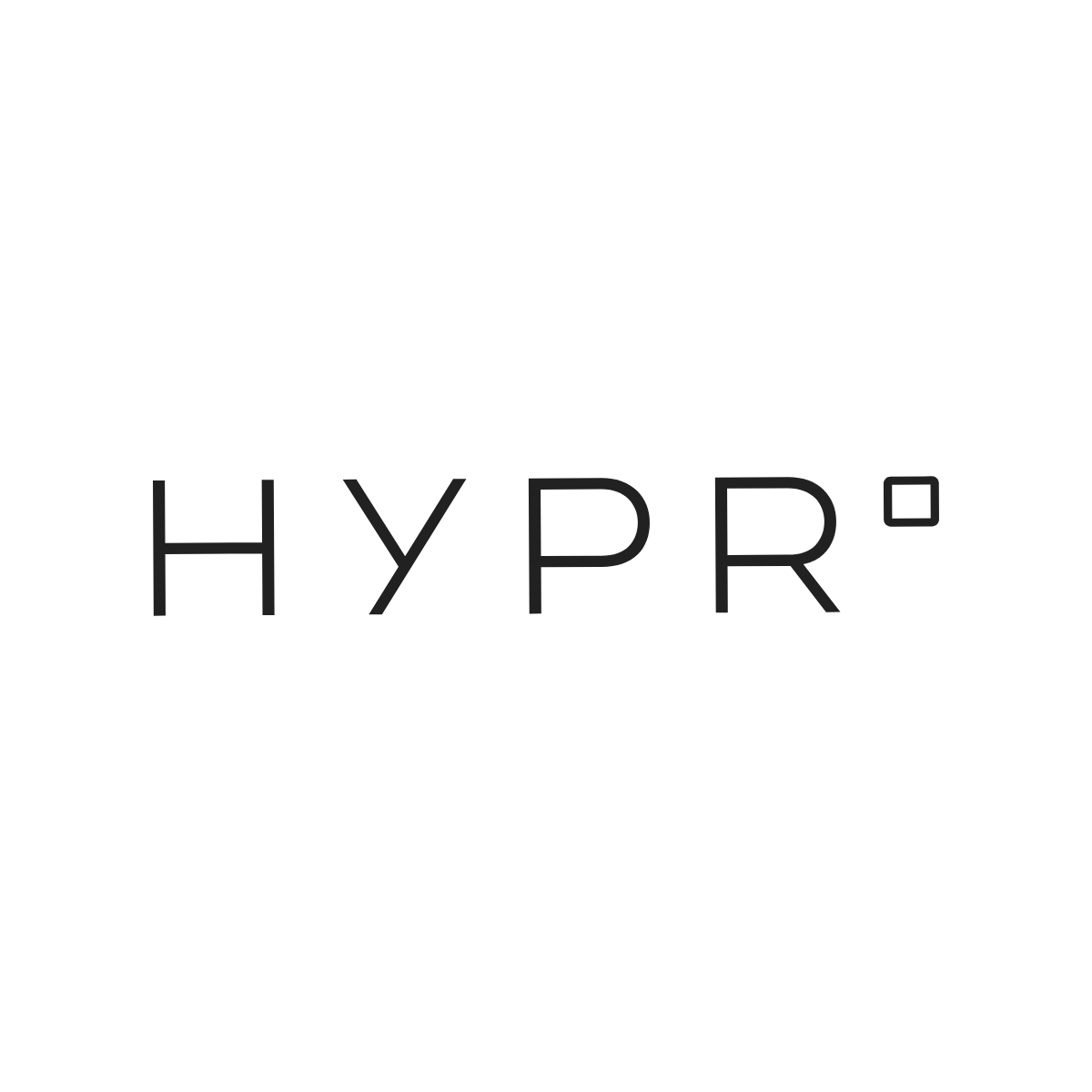 Black HYPR logo on a white square